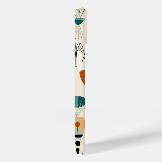 Mid-Century Abstracte Monogram Aangepaste Naam Case-Mate iPhone Case (Achterkant / Rechts)