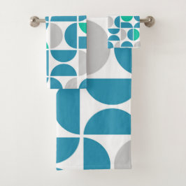 Mid Century Aquatische Tegels Bad Handdoek