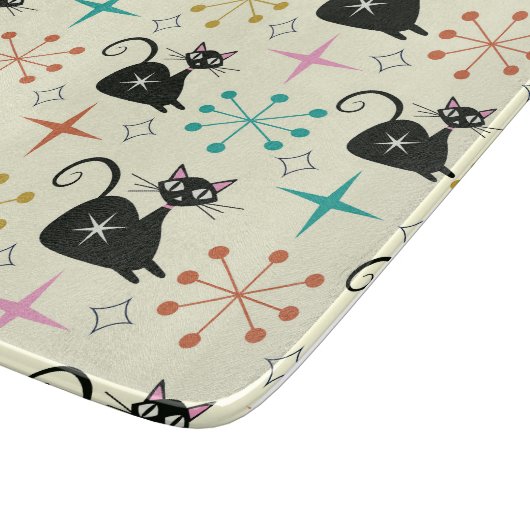 Mid Century Atomic Cat with Starbursts  Snijplank (Hoek)