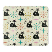 Mid Century Atomic Cat with Starbursts  Snijplank (Voorkant)