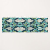 Mid Century Atomic Drops Blue Green Pattern Yogamat (Voorkant (horizontaal))