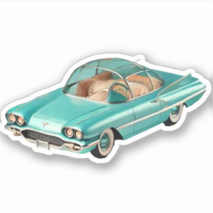 Mid Century Atomic Futuristic Concept Car Sticker