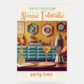 Mid Century Atomic Futuristic Party Room Acryl Bord (Voorkant)