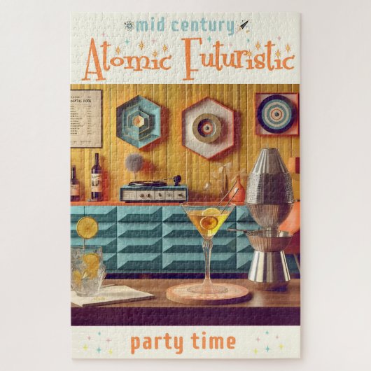 Mid Century Atomic Futuristic Party Room Legpuzzel (Verticaal)
