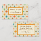 Mid Century Atomic Starburst Interieurontwerper Visitekaartje (Voorkant / Achterkant)