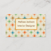 Mid Century Atomic Starburst Interieurontwerper Visitekaartje (Voorkant)