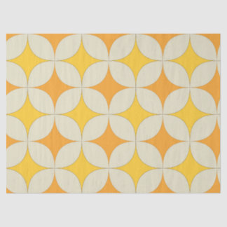 Mid Century Atomic starbursts in Orange Yellow Tissuepapier