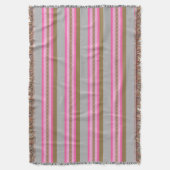 Mid-Century awning stripe - grijs / grijs, roze, t Deken (Voorkant Verticaal)