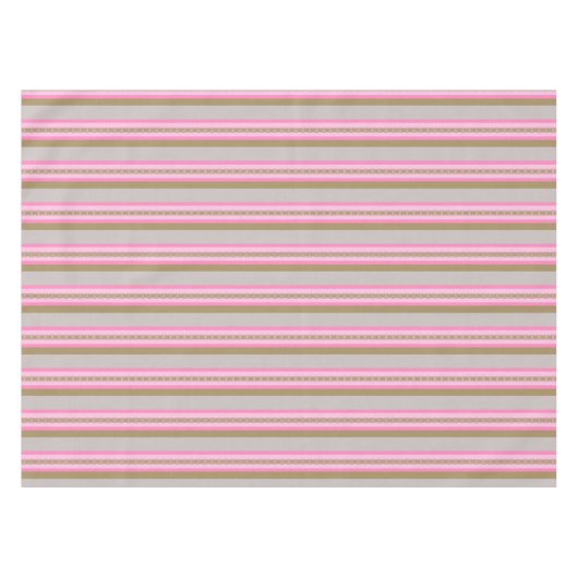 Mid-Century awning stripe - grijs / grijs, roze, t Tafelkleed (Voorkant (Horizontaal))