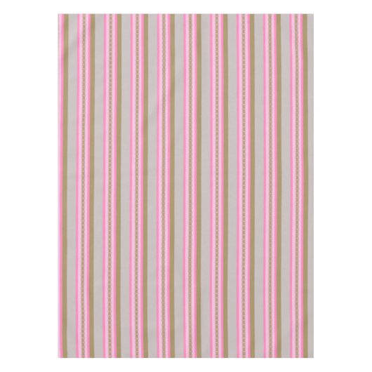 Mid-Century awning stripe - grijs / grijs, roze, t Tafelkleed (Voorkant)