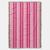 Mid-Century awning stripe - roze en wijn Deken (Voorkant Verticaal)