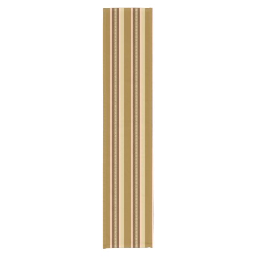 Mid-Century awning stripe - tan en perziken Korte Tafelloper (Voorkant)