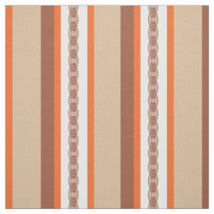Mid-Century awning stripe - taupe en koraal Stof