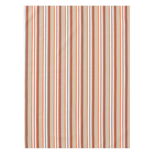 Mid-Century awning stripe - taupe en koraal Tafelkleed (Voorkant)