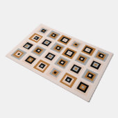 Mid Century Black en Terracotta Squares Pattern Deurmat (Schuin)