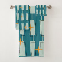 Mid Century Blocs atomiques modernes Turquoise, Aq