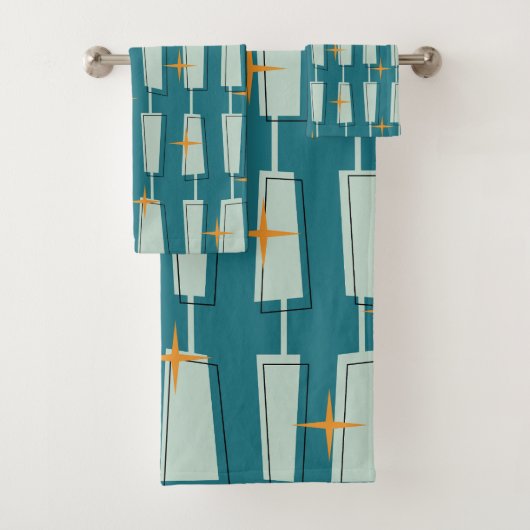 Mid Century Blocs atomiques modernes Turquoise, Aq (En situation)