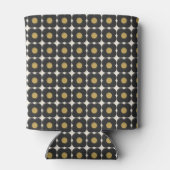 Mid Century Bold Zwart Goud Bloemen Bruiloft Custo Blikjeskoeler (Achterkant)