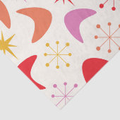 Mid Century Boomerang met kleurrijke Atomic Stars Tissuepapier (Detail)