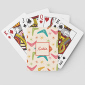 Mid Century Boomerang met Retro starbursts Custom Pokerkaarten (Achterkant)