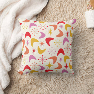 Mid Century Boomerangs met kleurrijke Starbursts Kussen