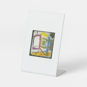 Mid-Century Box Abstract Jeff Hankamer Artjunkhaus Reclamebord Met Voetstuk