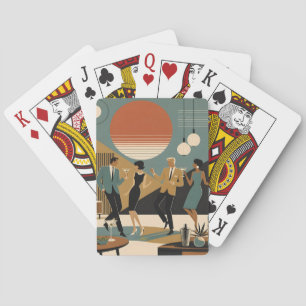 Mid Century California Vibes Martini Dansfeest Pokerkaarten