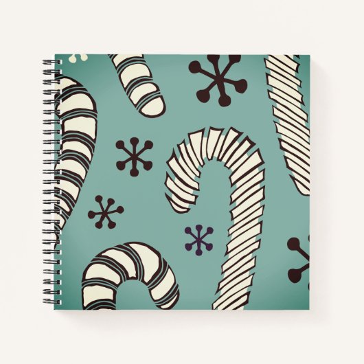 Mid-Century Candy Canes Notitieboek (Voorkant)