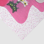 Mid Century Cats Roze Stoel Polka Dots Tissuepapier (Detail)