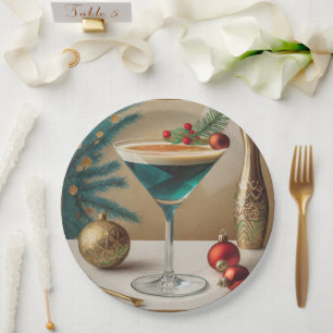 Mid Century Christmas Cocktail Party Happy Hour Papieren Bordje