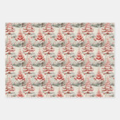 Mid-Century Christmas met rood en wit Inpakpapier Vel (Voorkant)