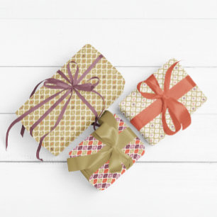 Mid-Century Christmas Snowflake Ornament Inpakpapier Vel