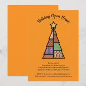 Mid-century Christmas Tree Holiday Open House Kaart (Voorkant / Achterkant)