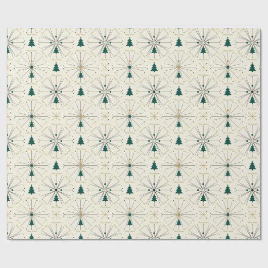 Mid Century Christmas Trees Cadeaupapier (Vlak)