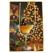 Mid Century Christmas vrolijk en heldere cocktail Medium Cadeauzakje (Achterkant)