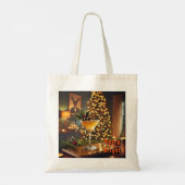 Mid Century Christmas vrolijk en heldere cocktail Tote Bag (Achterkant)