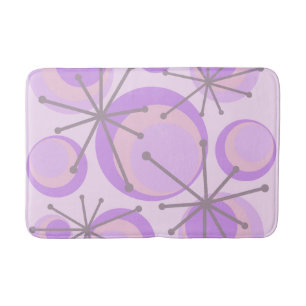 Mid Century Circles Starbursts Lavender Badmat