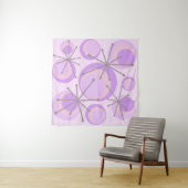 Mid Century Circles Starbursts Lavender Wandkleed (In Situ (horizontaal))