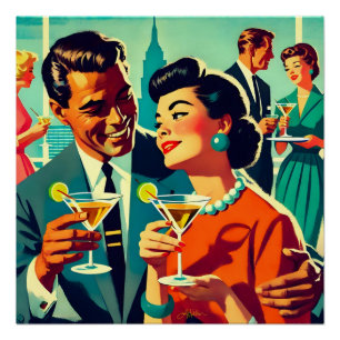 Mid Century Cocktailparty Koppels - Mi Amor Perfect Poster