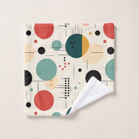 Mid century colorful geometric pattern (Gant de toilette)
