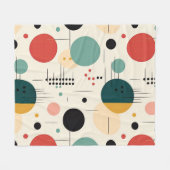 Mid century colorful geometric pattern fleece deken (Voorkant (Horizontaal))