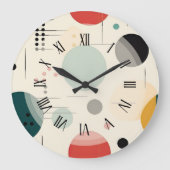 Mid century colorful geometric pattern grote klok (Voorkant)
