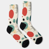 Mid century colorful geometric pattern sokken (Rechts)