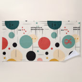 Mid century colorful geometric pattern strandlaken (Voorkant)