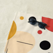 Mid century colorful geometric pattern strandlaken (In situ)