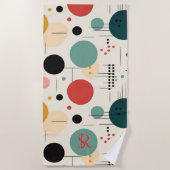 Mid century colorful geometric pattern strandlaken (Voorkant)