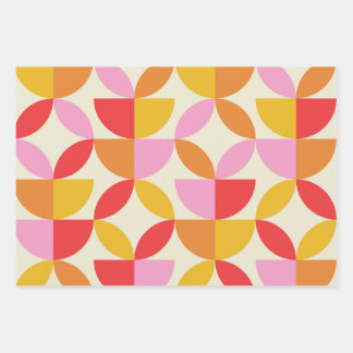 Mid Century Colorful Geometric shapes  Inpakpapier Vel