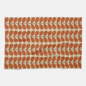 Mid Century Danish Leaves, Rust Brown en Beige Theedoek (Horizontaal)