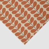 Mid Century Danish Leaves, Rust Brown en Beige Tissuepapier (Detail)