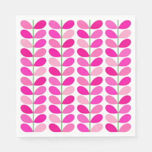 Mid Century Deense bladeren, tinten van Fuchsia ro Servet